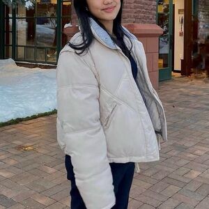 BDG Beige Puffer with Removable Sleeves